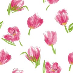 seamless pattern with tulips