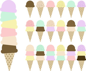 Ice Cream Cone Icon Set