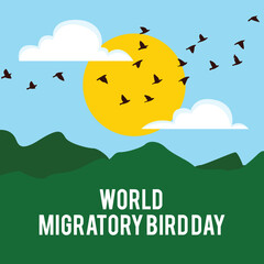 International Migratory Bird Vector Illustration. Suitable for Greeting Card, Poster and Banner.