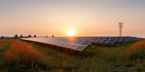 Generative ai illustration. Green energy.