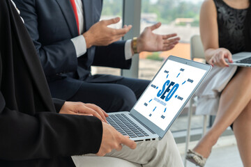 SEO search engine optimization for modish e-commerce and online retail business showing on computer...