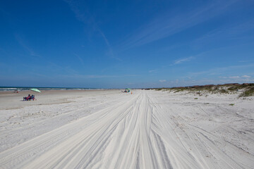 White sandy New Smyrna beach in Florida