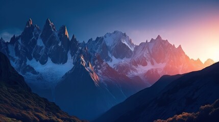Fototapeta premium Beautiful view of the top of the mountains