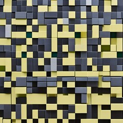A checkerboard pattern of squares in alternating shades of green and yellow2, Generative AI