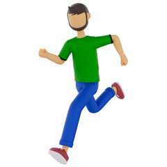 3d male character running alone