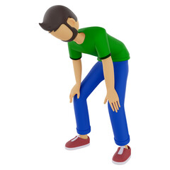 3d male character taking a break