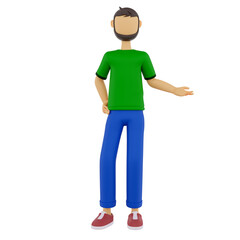 Man giving introduction 3D Illustration