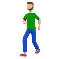 Male in walking Pose 3D Illustration