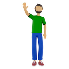 Man with high five gesture 3D Illustration