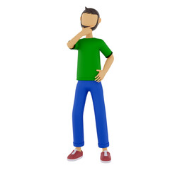 man thinking something 3D Illustration