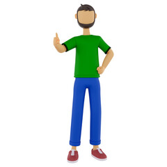  3d character showing thumbs up