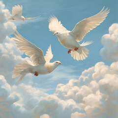 Doves and clouds ai