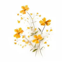 Foto op Canvas orange flowers on white background, flower and plant generated by AI © Harry