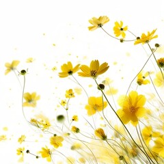 yellow flowers background white IA