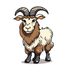 Goat cartoon isolated on white