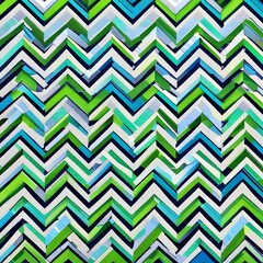 A geometric design with diamonds and rectangles arranged in a chevron pattern, in shades of green and blue3, Generative AI