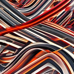 An abstract design with interlocking circles in shades of red and orange4, Generative AI
