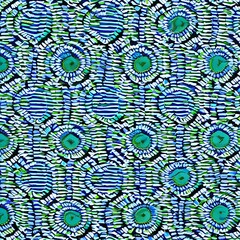 A repeating pattern of circles in shades of blue and green2, Generative AI