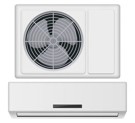 Fototapeta premium Air conditioner isolated on white background. Vector illustration.