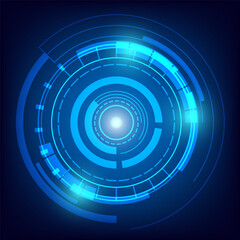 vector blue technology circles background