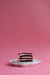 a Slice of tasty dessert , Red Velvet Cake