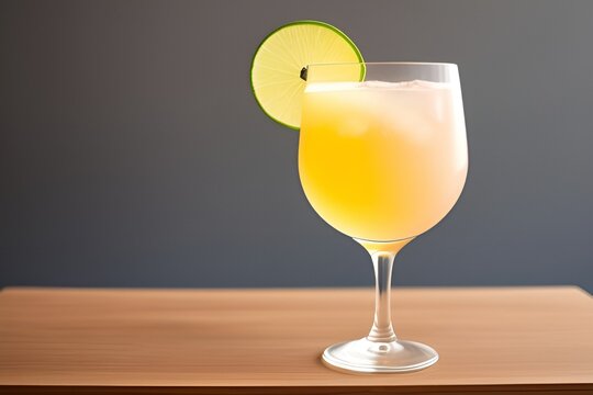 Generative Ai. Orange alcoholic cocktail, summer drink, mint, citrus, lime