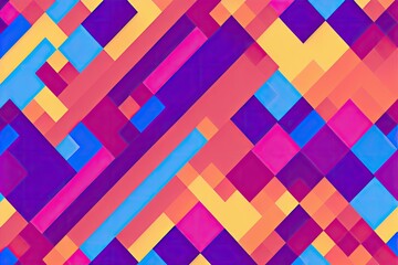 Moving colorful lines and shapes on abstract background, generative ai image