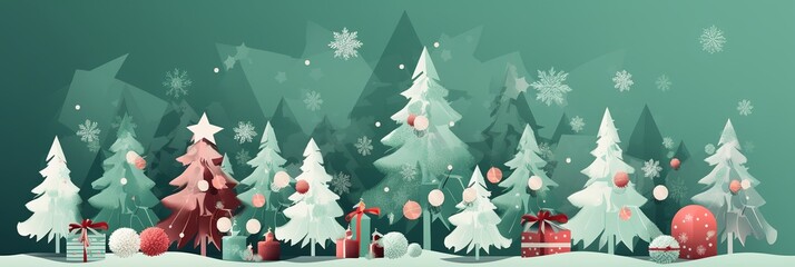 Design template for web ribbon design. Holiday card design. Realistic illustration. Winter holiday template design, banner, flyer.