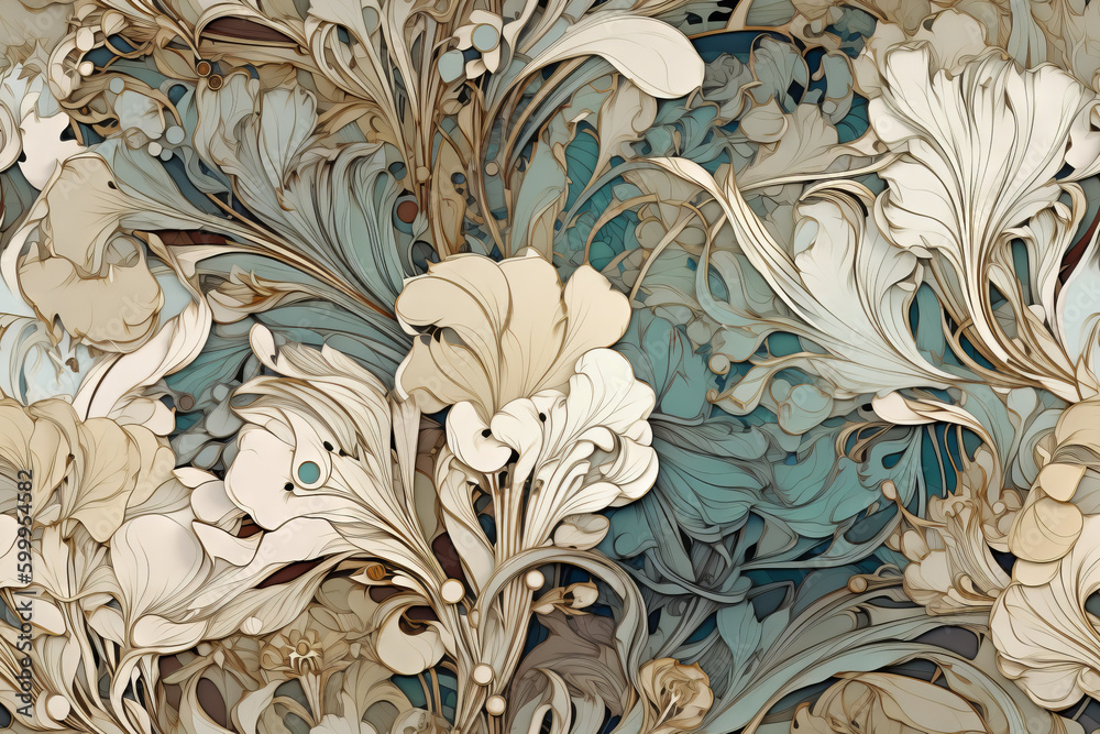 Wall mural Exotic floral pattern wallpaper texture