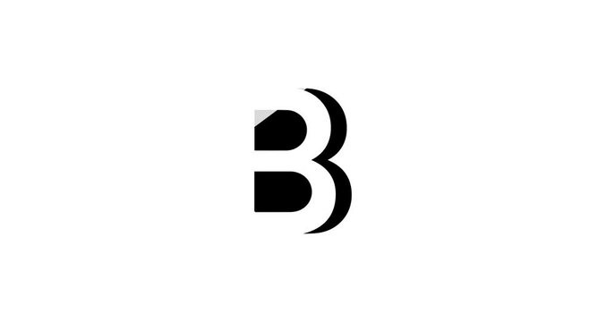 abstract letter b, bb company logo animation for business vector of the black color