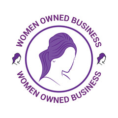 Women Owned Logo. Women Owned vector logo design. Women Owned business logo, Women owned badge, Women owned business icon