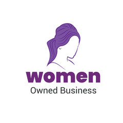 Women Owned Logo. Women Owned vector logo design. Women Owned business logo, Women owned badge, Women owned business icon