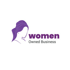 Women Owned Logo. Women Owned vector logo design. Women Owned business logo, Women owned badge, Women owned business icon