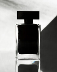 black perfume bottle on a beautiful background