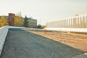riga, latvia - april 20, 2023: repair work on the highway