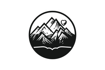 illustration of mountains creative  Minimal Vector Logo Design Tshirt Sublimation Illustration tattoo design