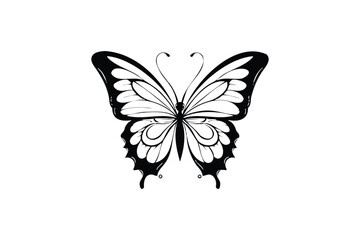 butterfly on white background Minimal Vector Logo Design Tshirt Sublimation Illustration tattoo design