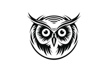 Fototapeta premium owl on white Minimal Vector Logo Design Tshirt Sublimation Illustration tattoo design