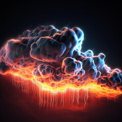 abstract neon background with stormy cloud glowing with bright light AI generated wallpaper