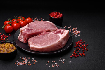 Raw pork on the bone or rib sliced with salt, spices and herbs