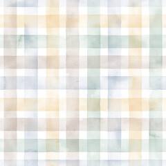 Vintage checkered watercolor background. Watercolor colorful horizontal and vertical stripes. Grunge background. Perfect for fabric, textile, wallpaper, kindergarten. - obrazy, fototapety, plakaty