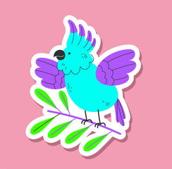Bird flying animal cartoon sticker nature element concept. Vector graphic design illustration
