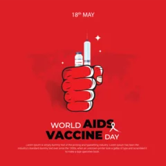 Papier Peint photo Typographie positive World AIDS Vaccine Day May 18, Design