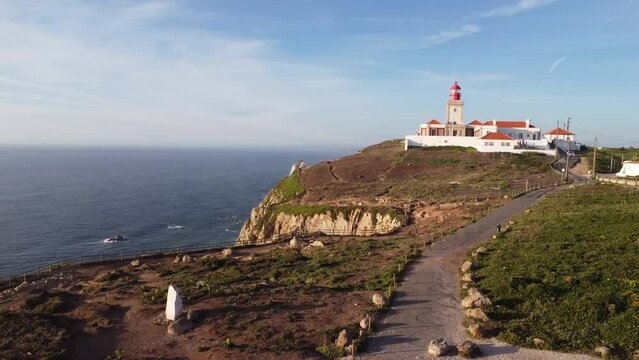 Sights of Cape Roca, Sintra, Lisbon, Portugal, Europe - Cabo da Roca cinematic view