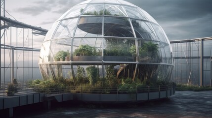 Fototapeta premium A futuristic farm using genetic engineering. AI generated