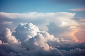 Fototapeta na wymiar many clouds over the sky background. AI Generated