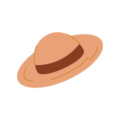 Beach hat panama isolated on white background. Summer icon for website, banner.