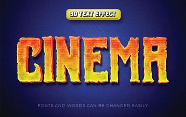Cinema vintage 3d editable text effect style