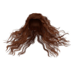 3d rendering wavy red ginger hair isolated