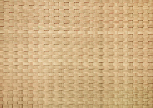 Rattan texture, bamboo handicraft detail, woven background, Wood plank bamboo brown texture background. wooden wall, basketry.     